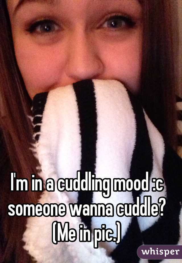 I'm in a cuddling mood :c someone wanna cuddle?
(Me in pic.)