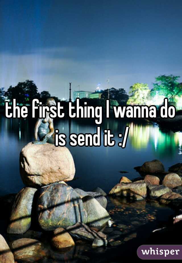 the first thing I wanna do is send it :/