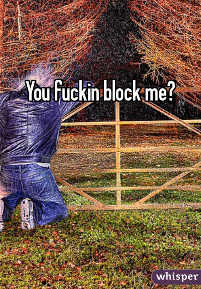 You fuckin block me?
