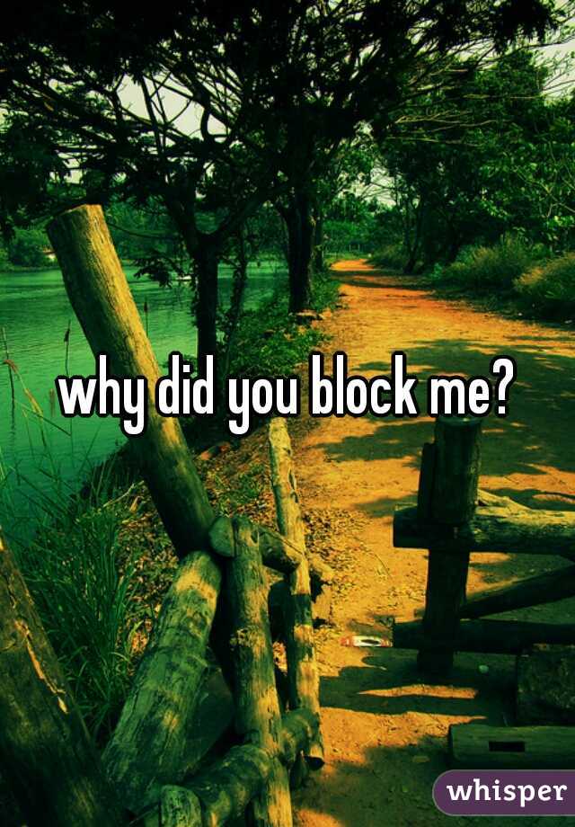 why did you block me?