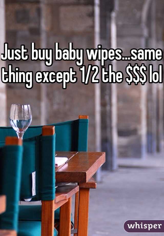 Just buy baby wipes...same thing except 1/2 the $$$ lol