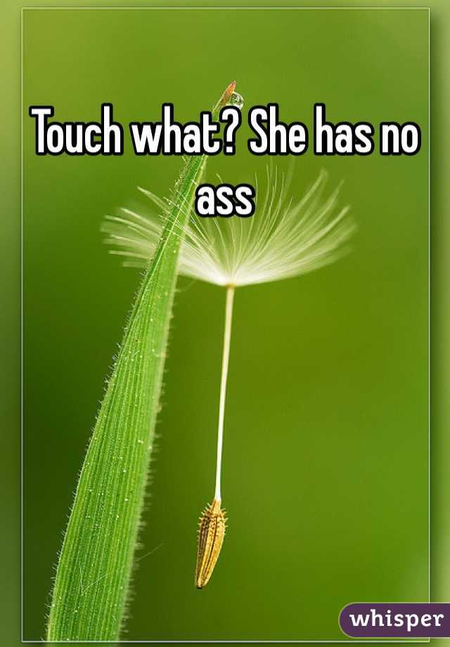 Touch what? She has no ass 