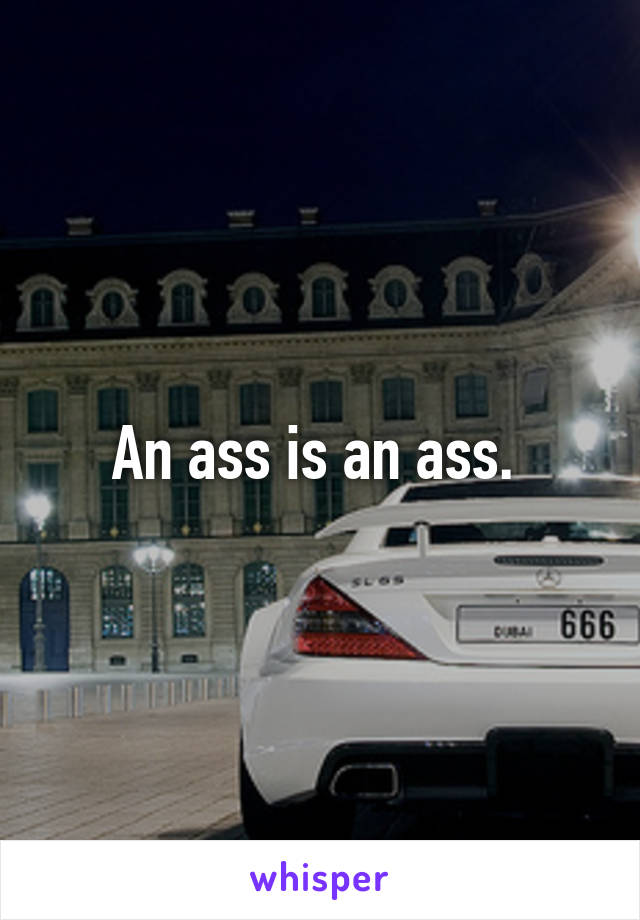 An ass is an ass. 