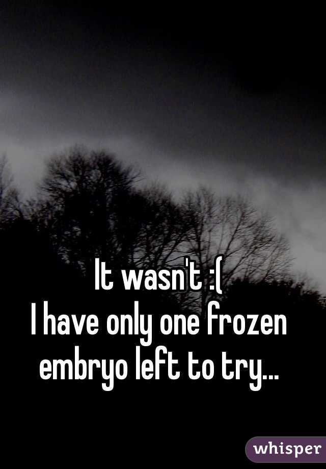 It wasn't :( 
I have only one frozen embryo left to try... 