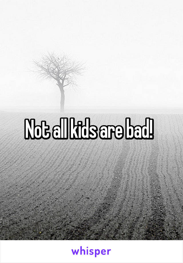 Not all kids are bad!  