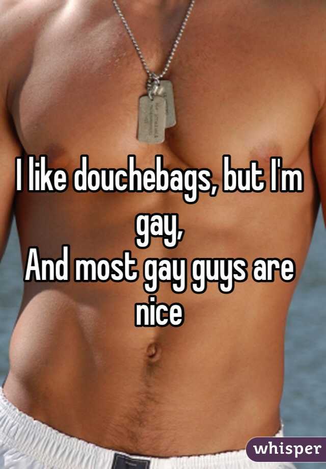 I like douchebags, but I'm gay,
And most gay guys are nice