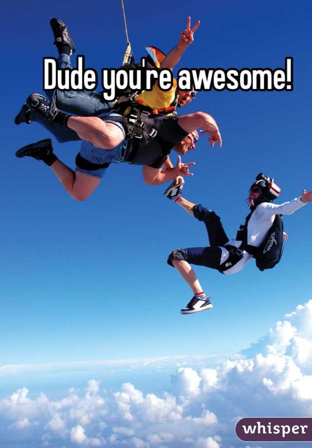 Dude you're awesome! 