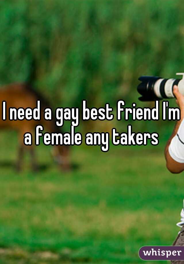 I need a gay best friend I'm a female any takers 