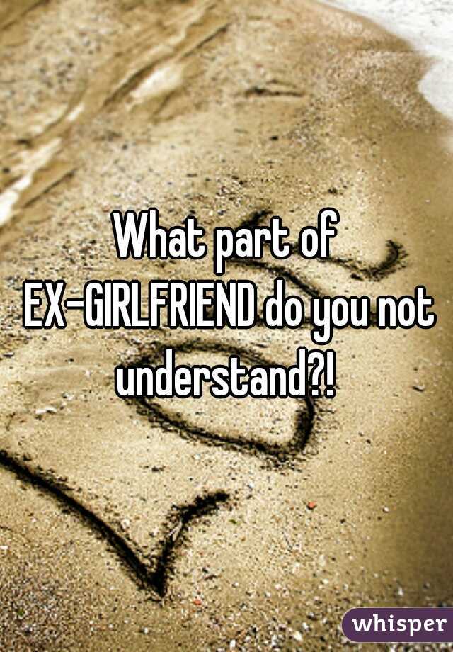 What part of EX-GIRLFRIEND do you not understand?! 