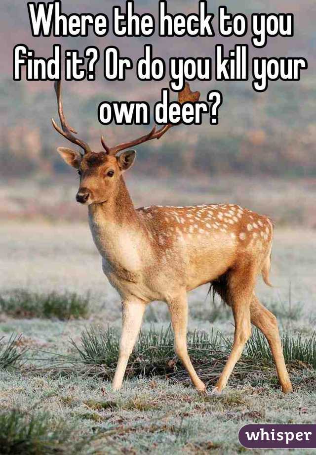 Where the heck to you find it? Or do you kill your own deer?