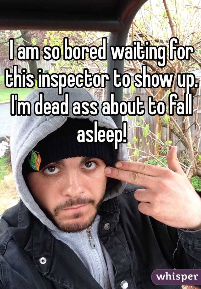 I am so bored waiting for this inspector to show up. I'm dead ass about to fall asleep!