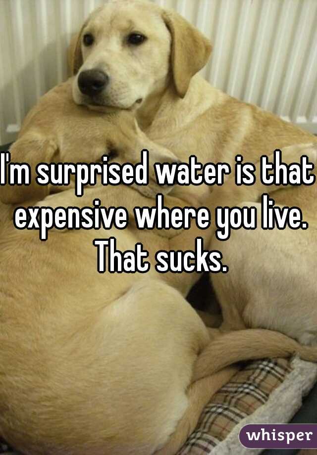 I'm surprised water is that expensive where you live. That sucks.