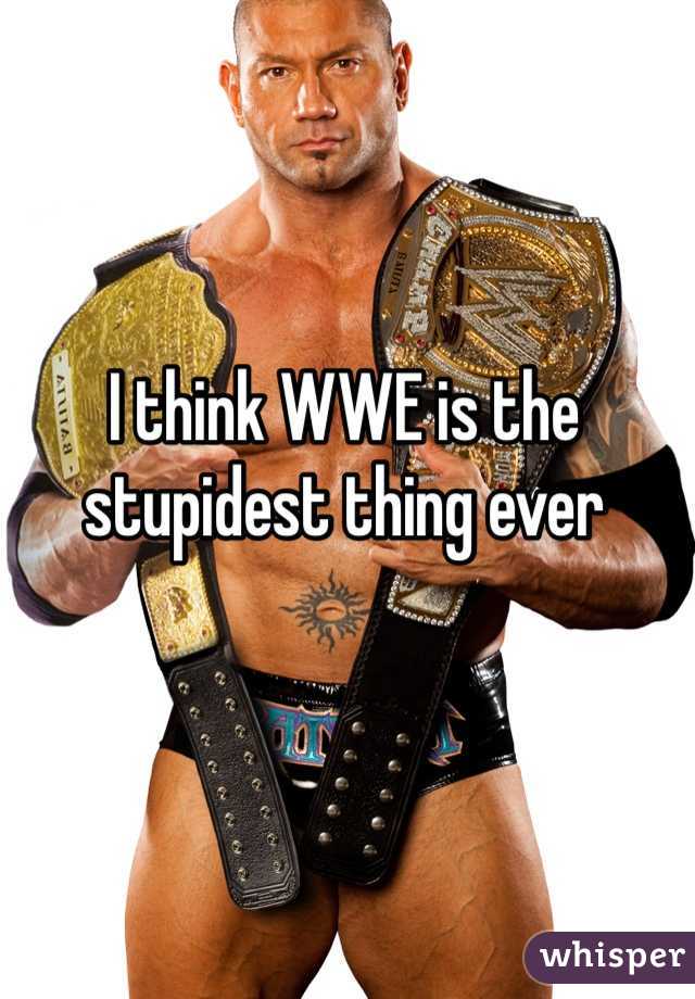 I think WWE is the stupidest thing ever