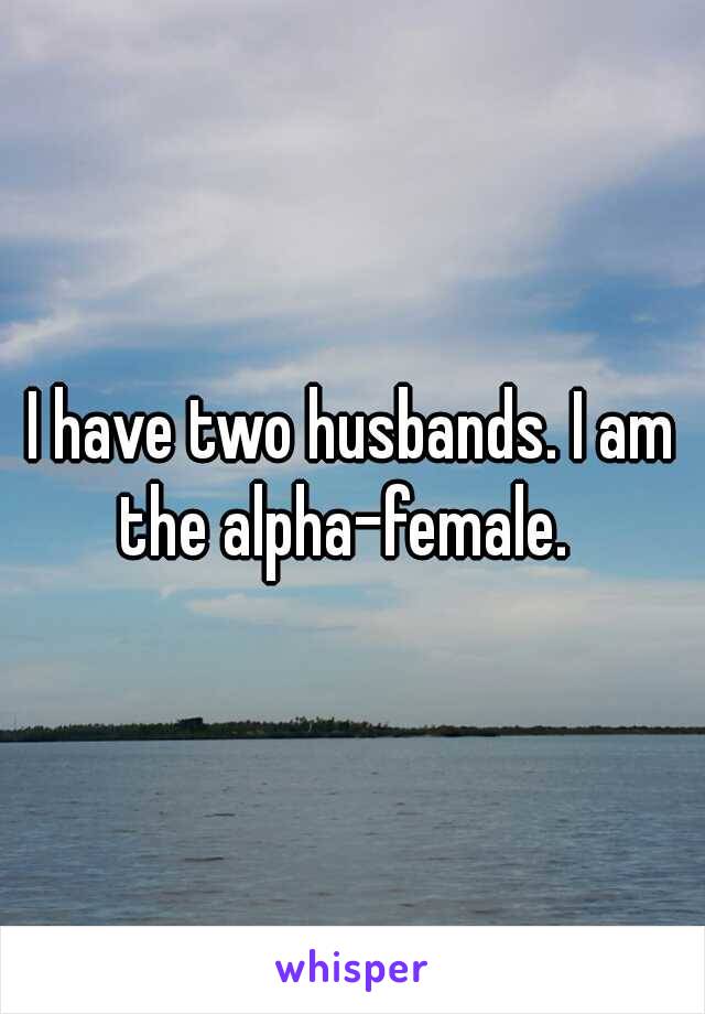I have two husbands. I am the alpha-female.  