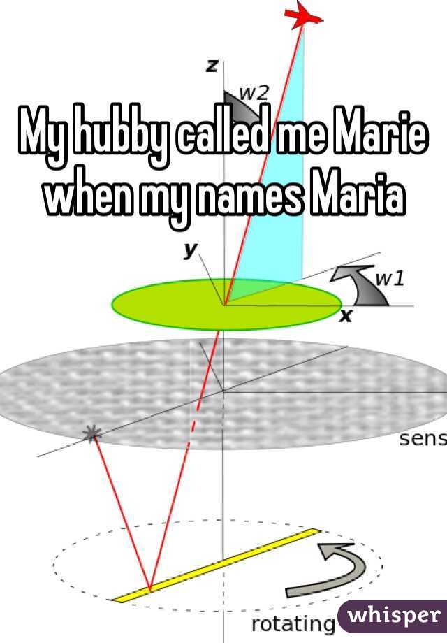 My hubby called me Marie when my names Maria 