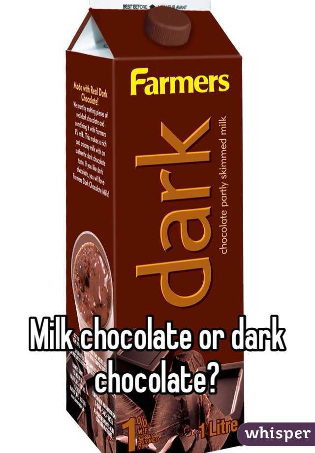 Milk chocolate or dark chocolate?