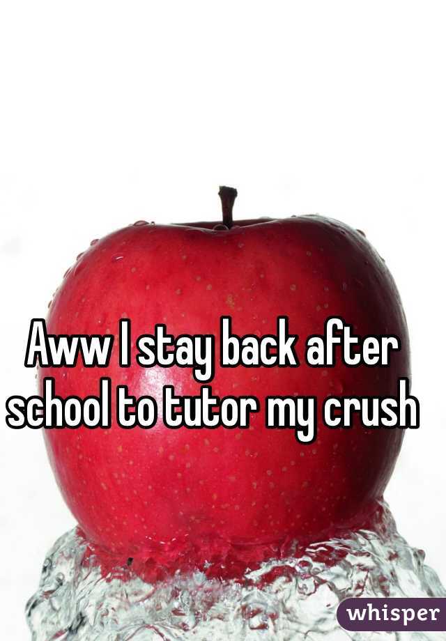 Aww I stay back after school to tutor my crush