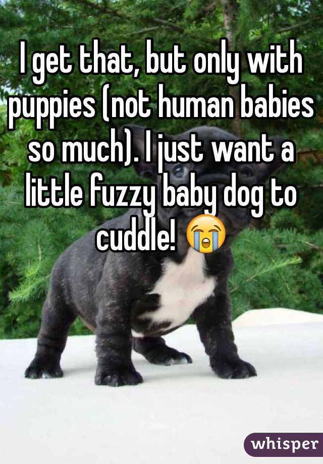 I get that, but only with puppies (not human babies so much). I just want a little fuzzy baby dog to cuddle! 😭