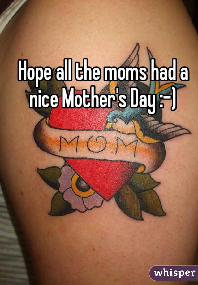 Hope all the moms had a nice Mother's Day :-)