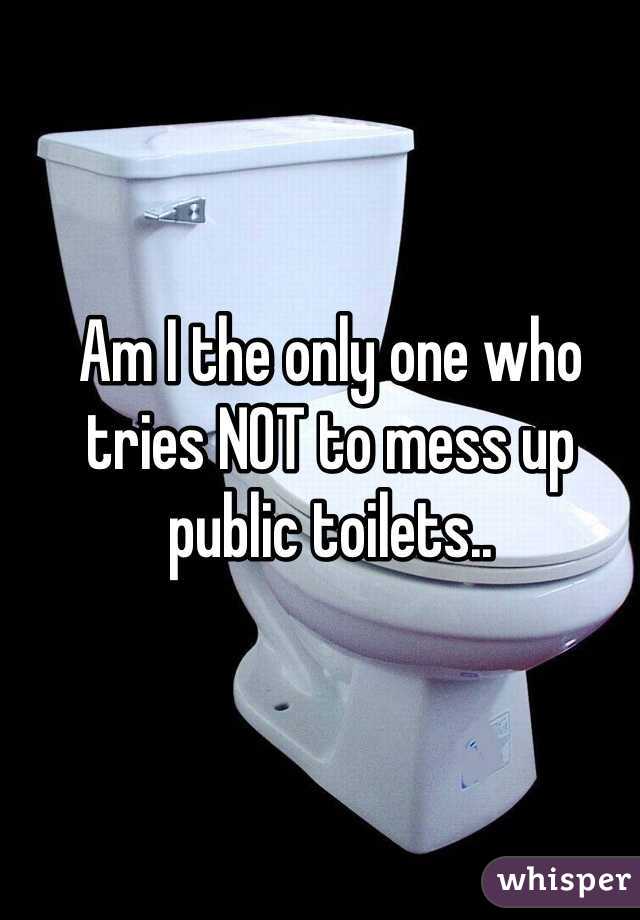 Am I the only one who tries NOT to mess up public toilets..