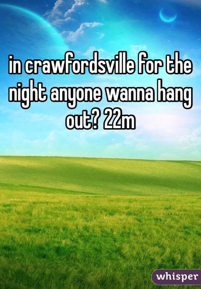 in crawfordsville for the night anyone wanna hang out? 22m