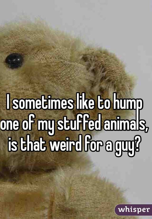 I sometimes like to hump one of my stuffed animals, is that weird for a guy?
