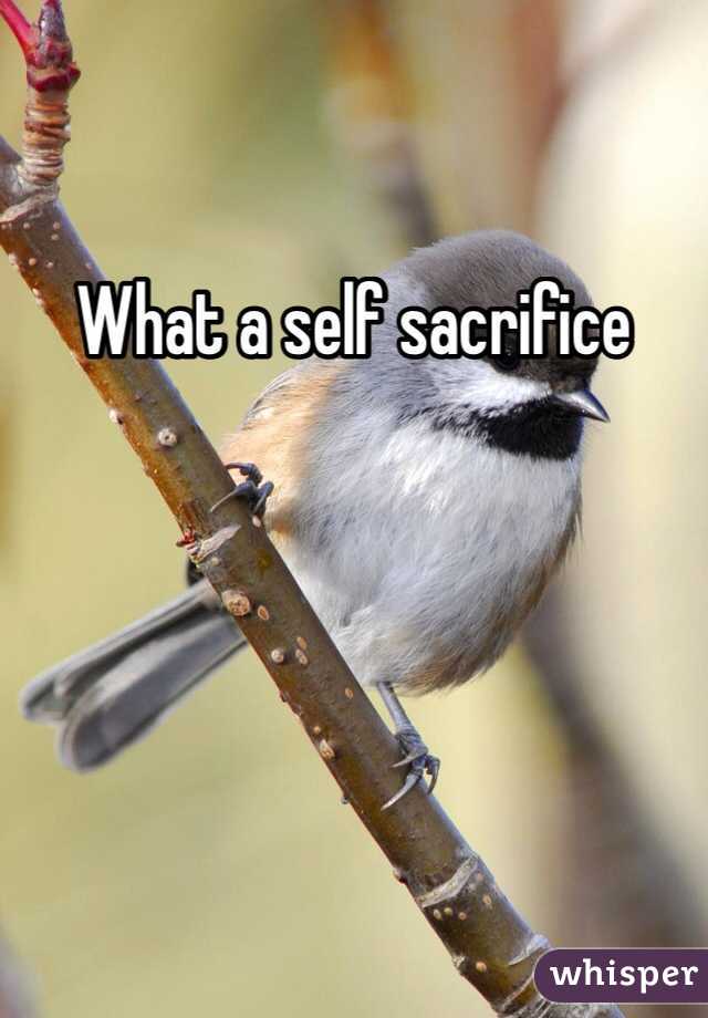 What a self sacrifice 