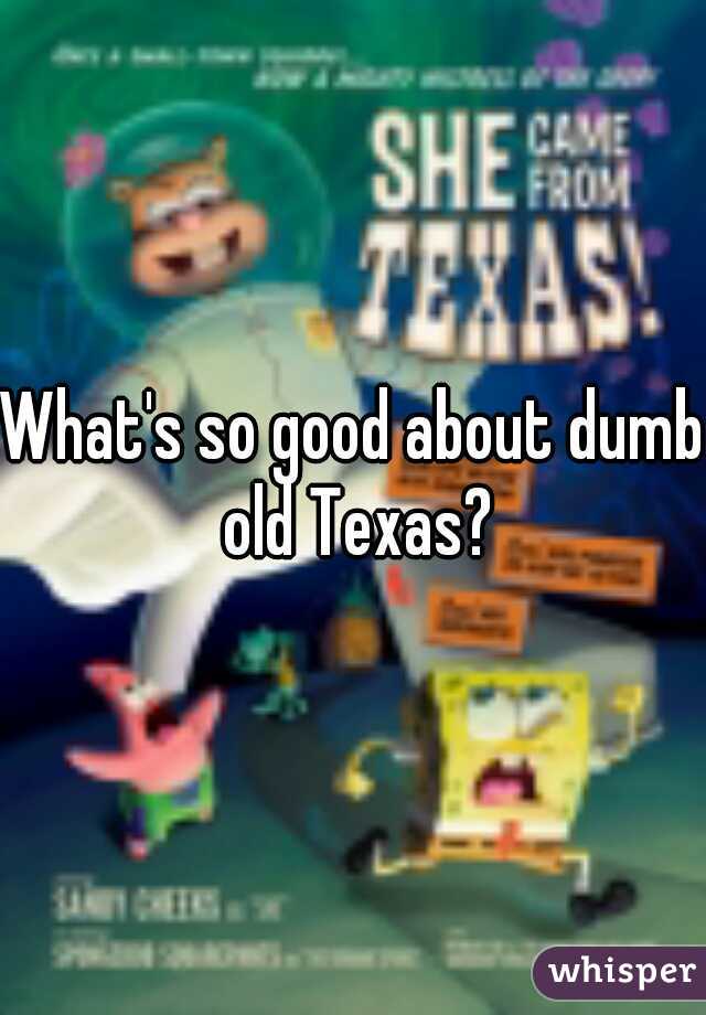 What's so good about dumb old Texas?