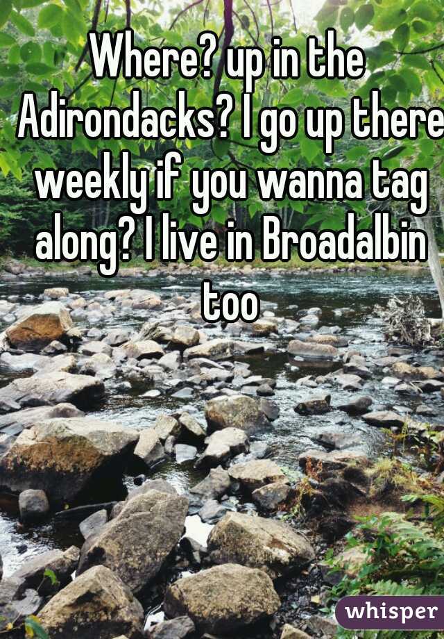 Where? up in the Adirondacks? I go up there weekly if you wanna tag along? I live in Broadalbin too