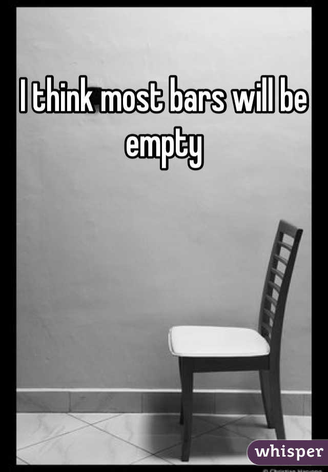 I think most bars will be empty