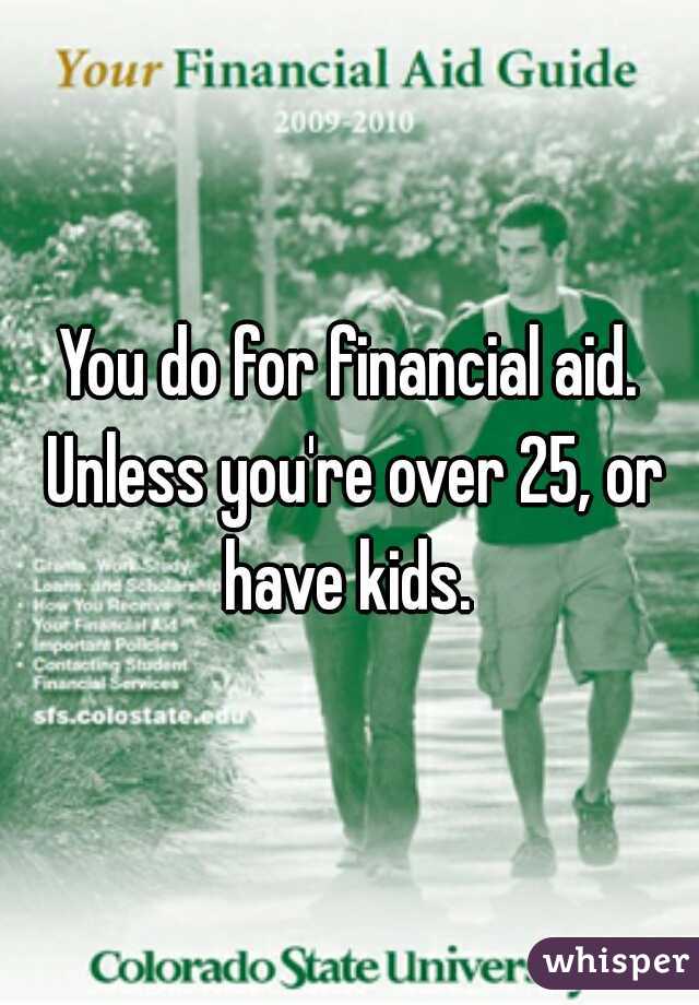 You do for financial aid. Unless you're over 25, or have kids. 