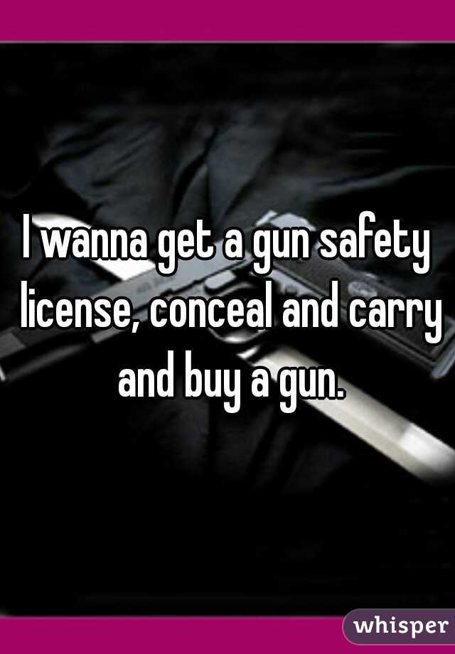 I wanna get a gun safety license, conceal and carry and buy a gun.