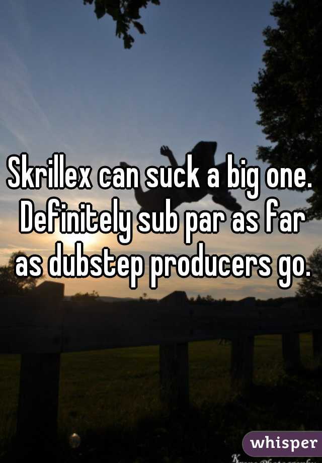 Skrillex can suck a big one. Definitely sub par as far as dubstep producers go.