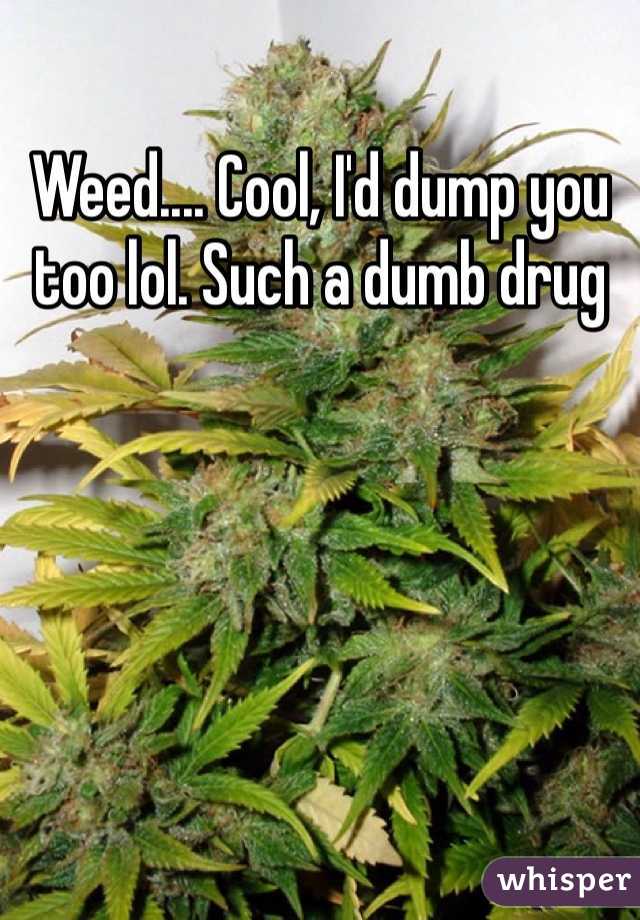 Weed.... Cool, I'd dump you too lol. Such a dumb drug