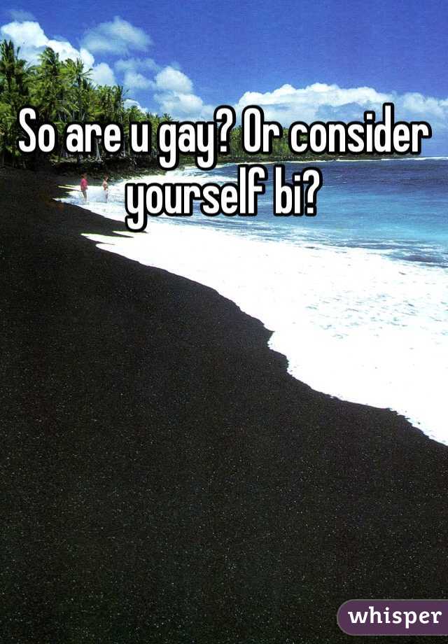 So are u gay? Or consider yourself bi?