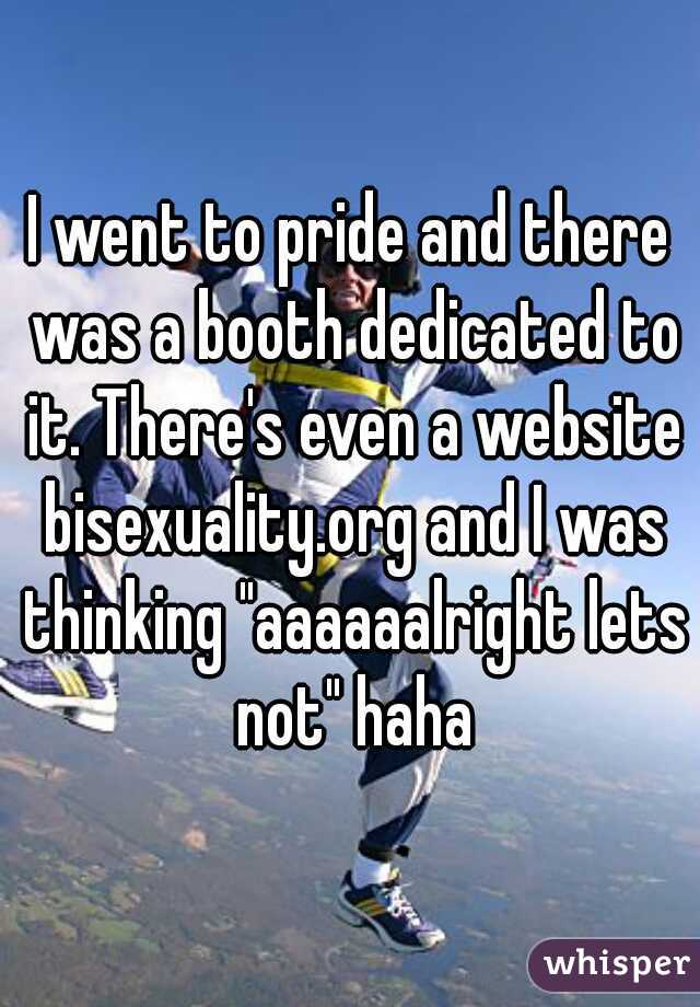 I went to pride and there was a booth dedicated to it. There's even a website bisexuality.org and I was thinking "aaaaaalright lets not" haha