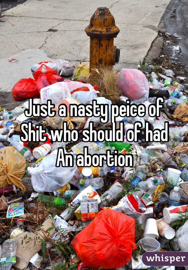 Just a nasty peice of 
Shit who should of had
An abortion 