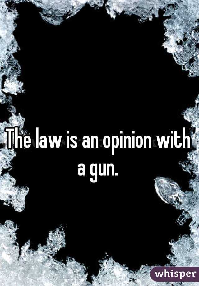 The law is an opinion with a gun.