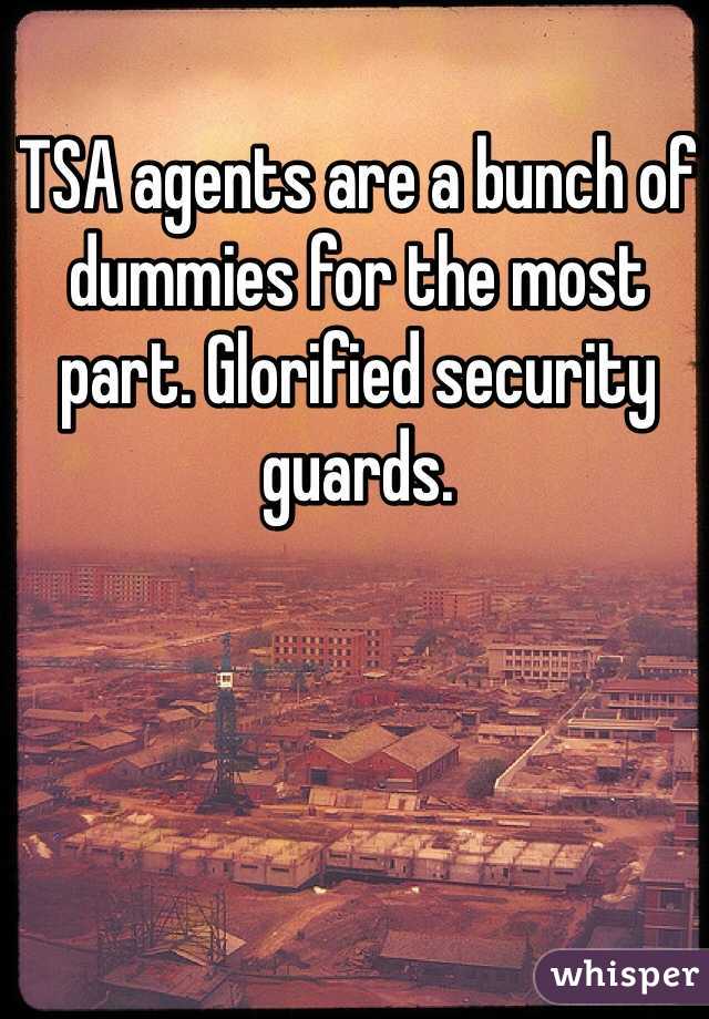 TSA agents are a bunch of dummies for the most part. Glorified security guards.