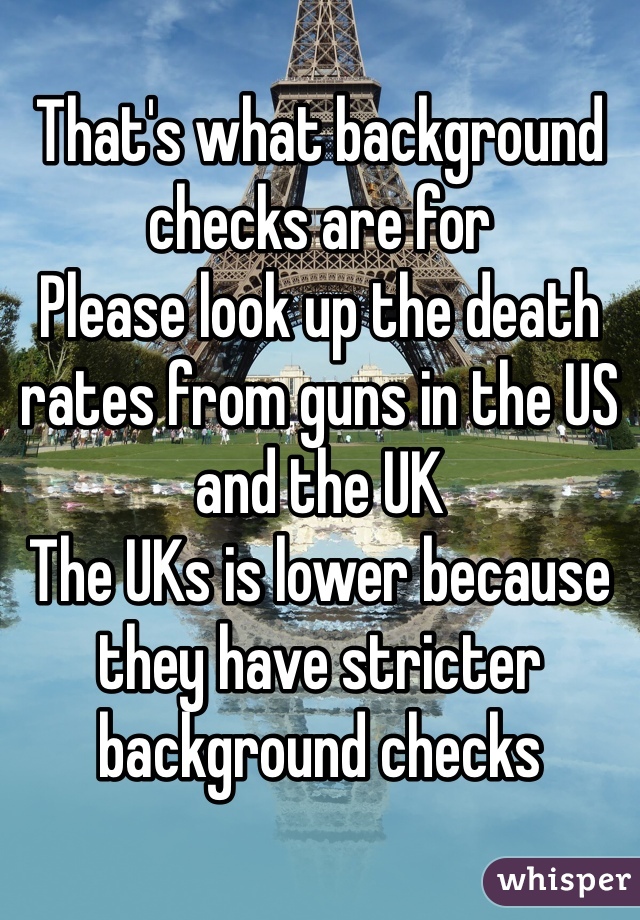 That's what background checks are for
Please look up the death rates from guns in the US and the UK
The UKs is lower because they have stricter background checks