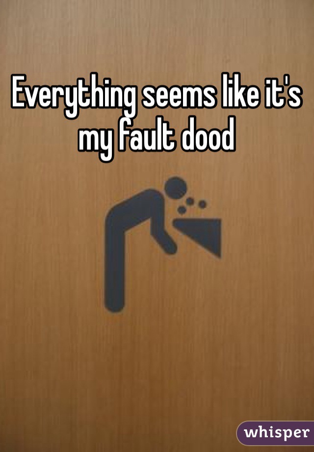 Everything seems like it's my fault dood