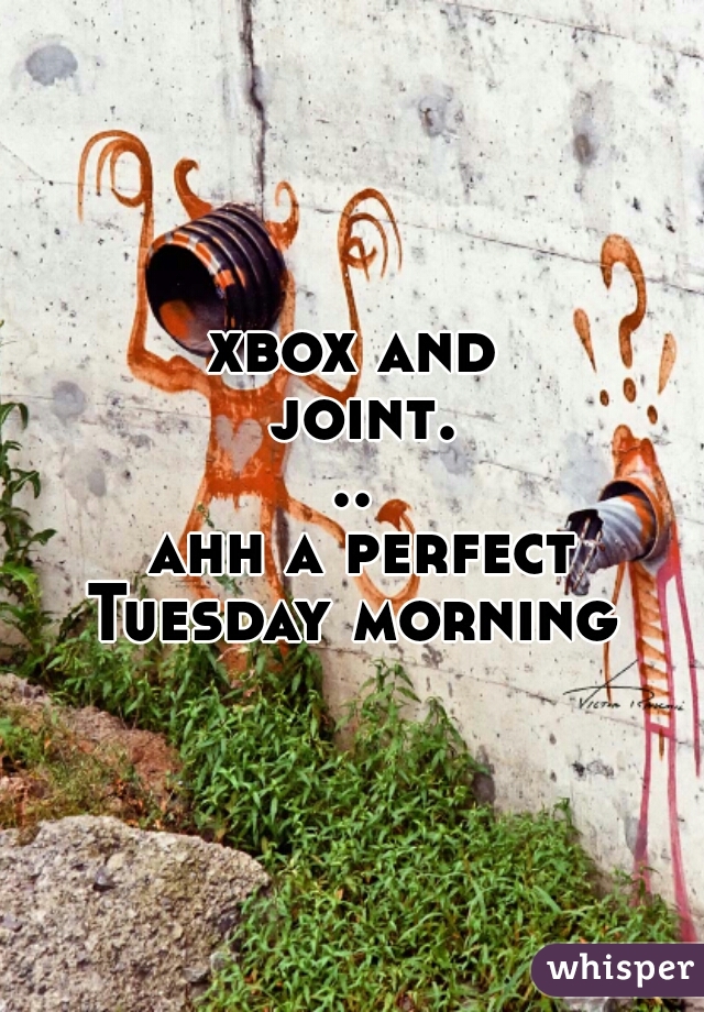 xbox and joint...
 ahh a perfect Tuesday morning 