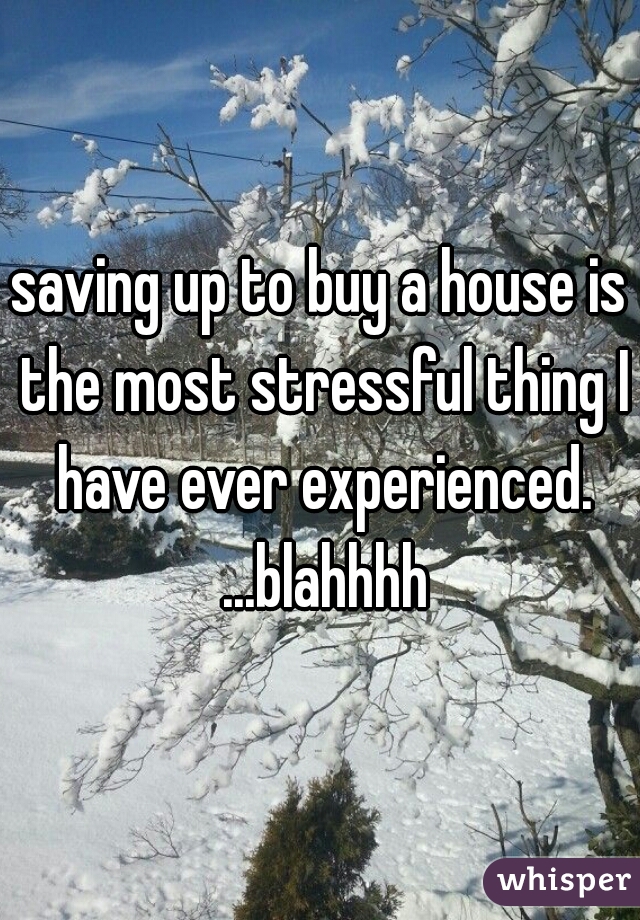 saving up to buy a house is the most stressful thing I have ever experienced. ...blahhhh