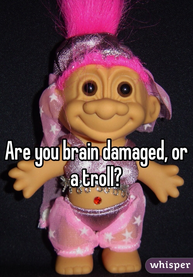 Are you brain damaged, or a troll?