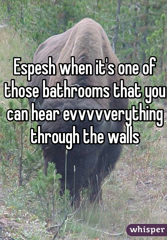 Espesh when it's one of those bathrooms that you can hear evvvvverything through the walls 