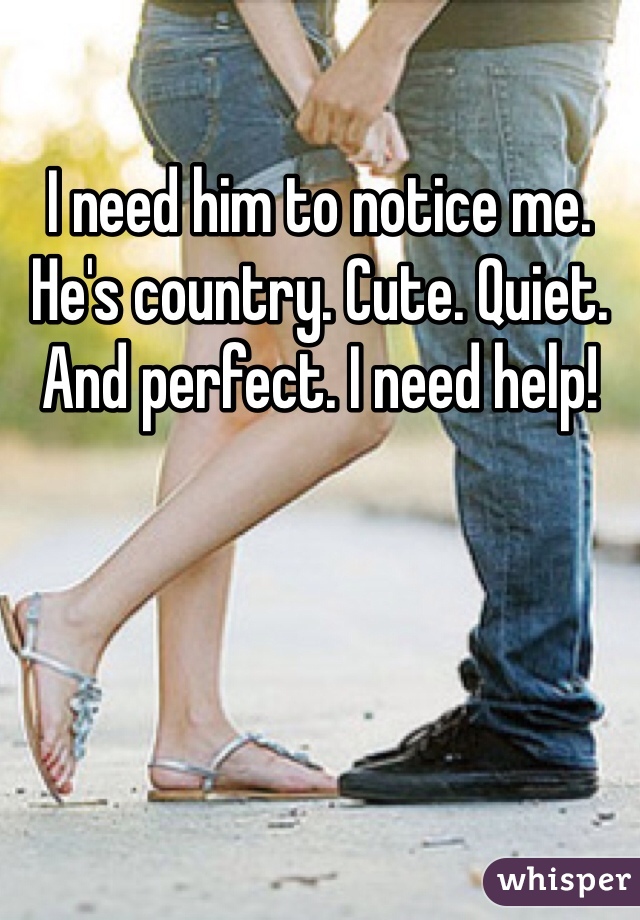 I need him to notice me. He's country. Cute. Quiet. And perfect. I need help!