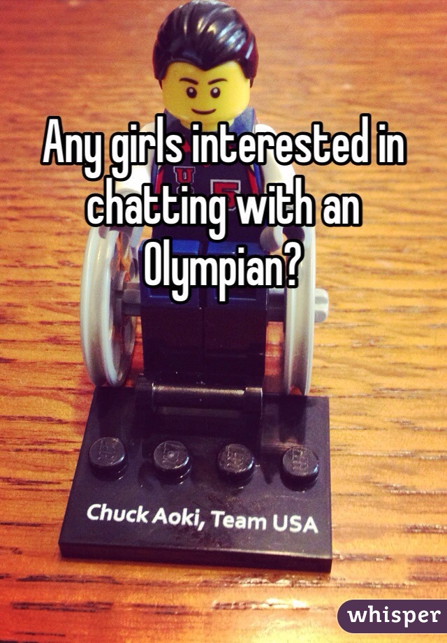 Any girls interested in chatting with an Olympian? 