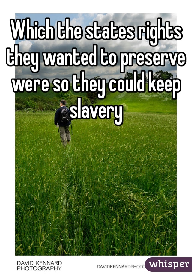 Which the states rights they wanted to preserve were so they could keep slavery 