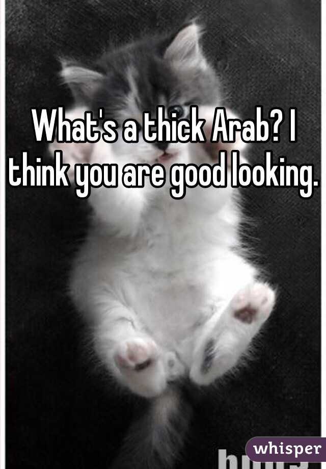 What's a thick Arab? I think you are good looking. 