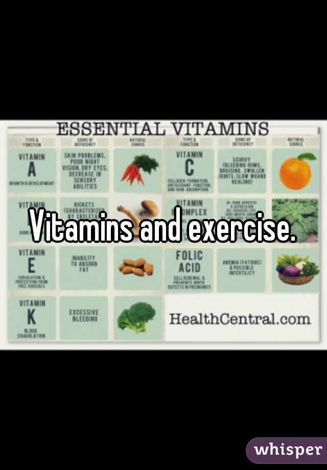 Vitamins and exercise.
 